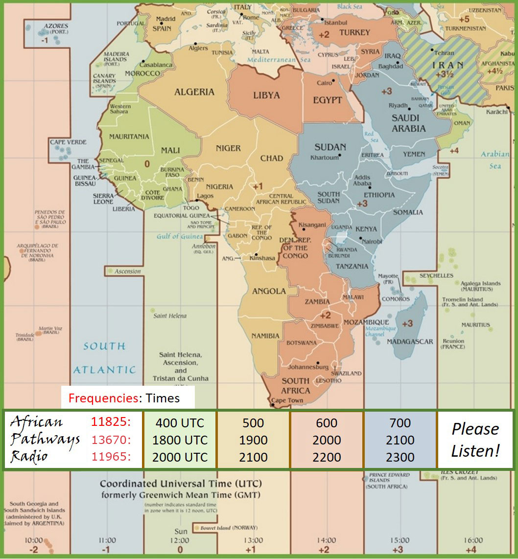 Карта часовых поясов африки